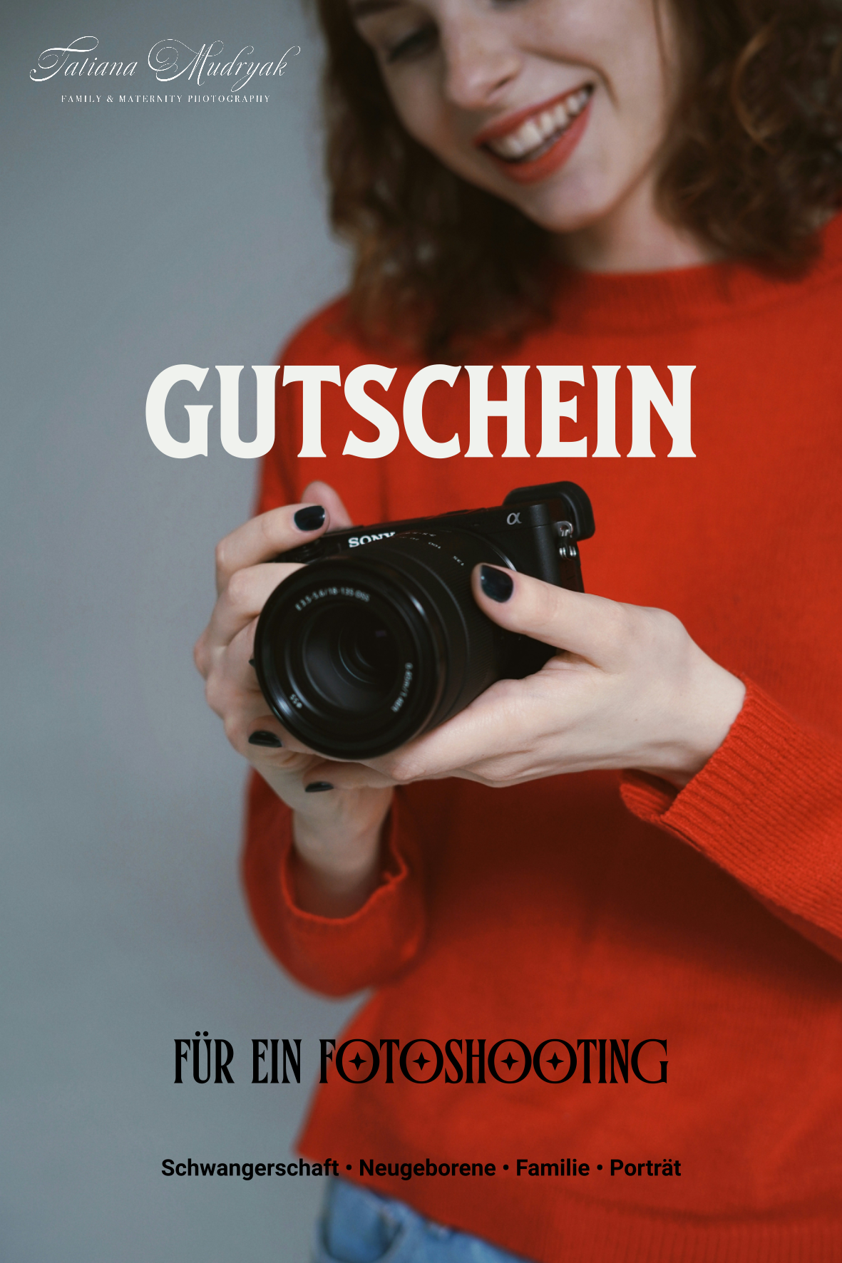 Photoshoot Gift Certificate | Birthday, Universal Design | ENG/DE/RUS