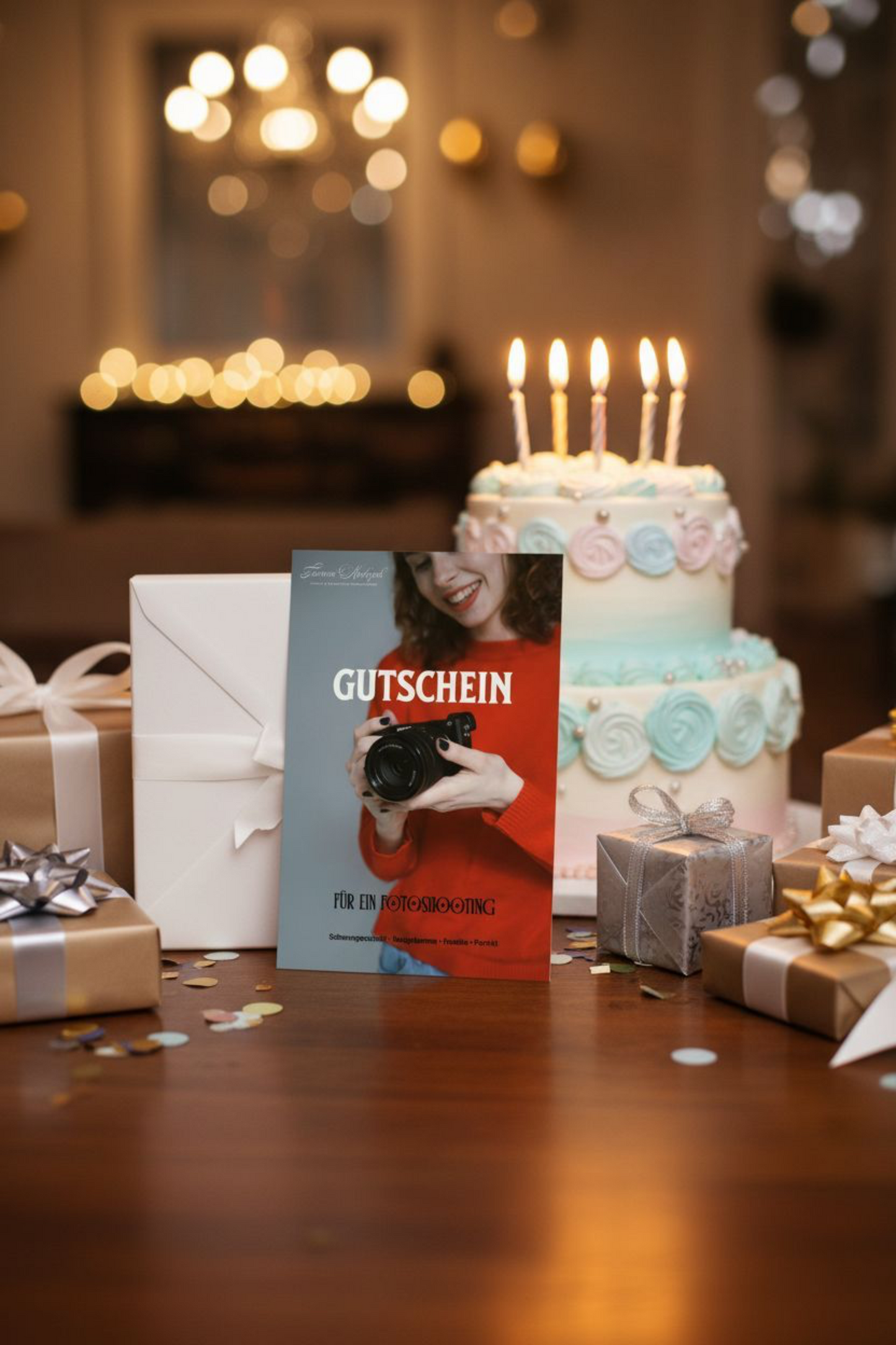 Photoshoot Gift Certificate | Birthday, Universal Design | ENG/DE/RUS