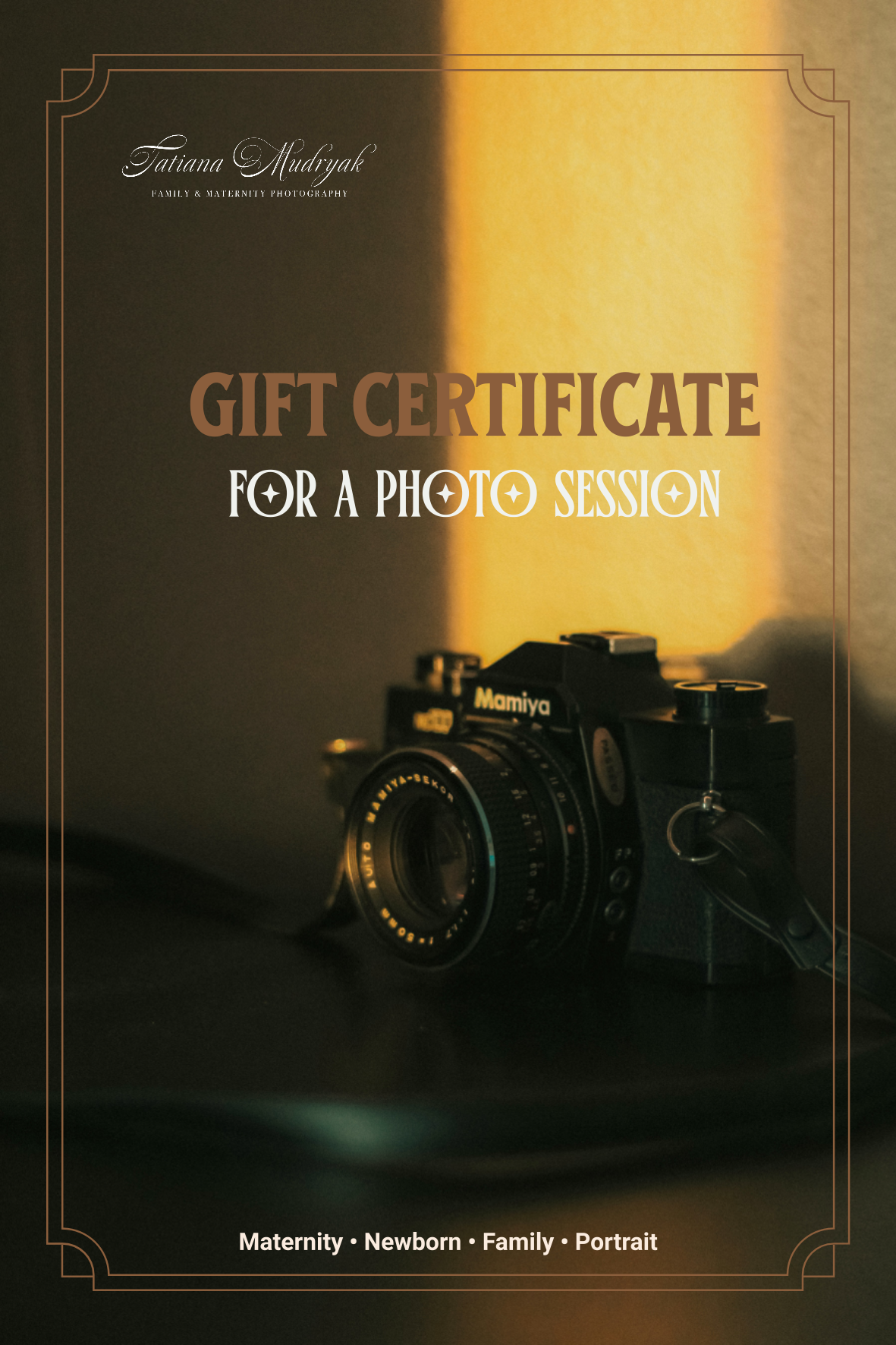 Photoshoot Gift Certificate | Retro Design | ENG/DE/RUS