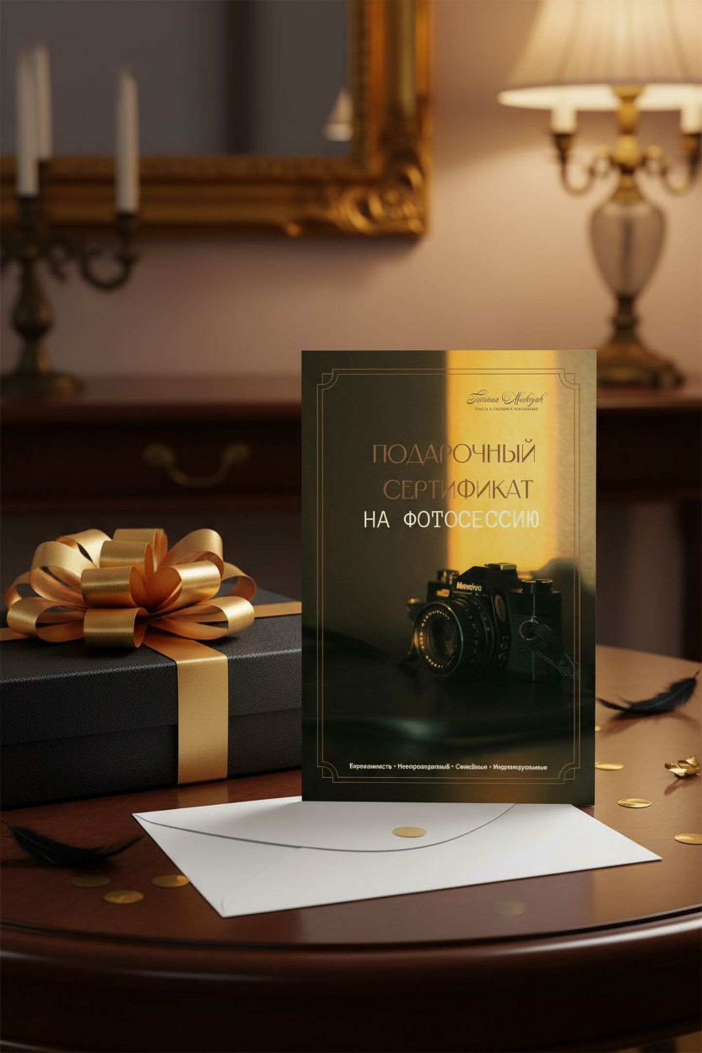 Photoshoot Gift Certificate | Retro Design | ENG/DE/RUS