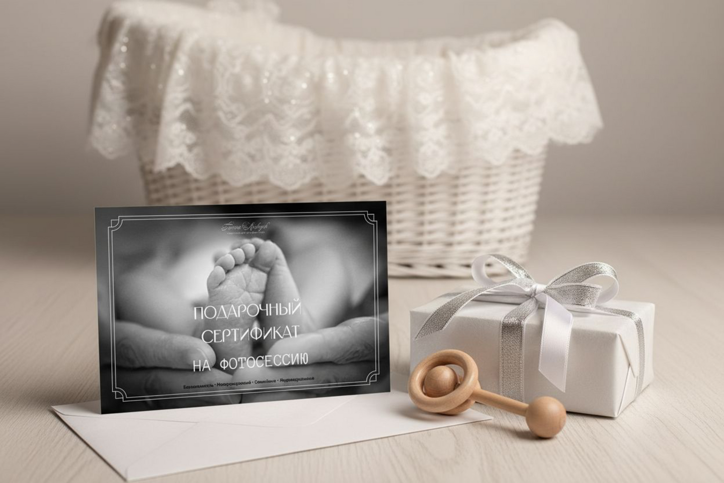 Photoshoot Gift Certificate | Newborn Design | ENG/DE/RUS