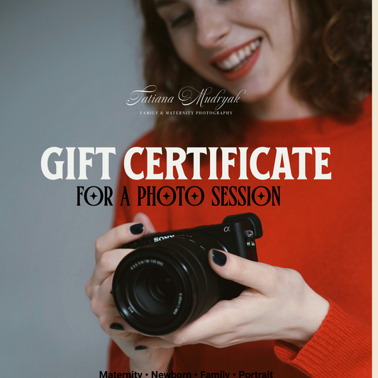 Photoshoot Gift Certificate | Birthday, Universal Design | ENG/DE/RUS