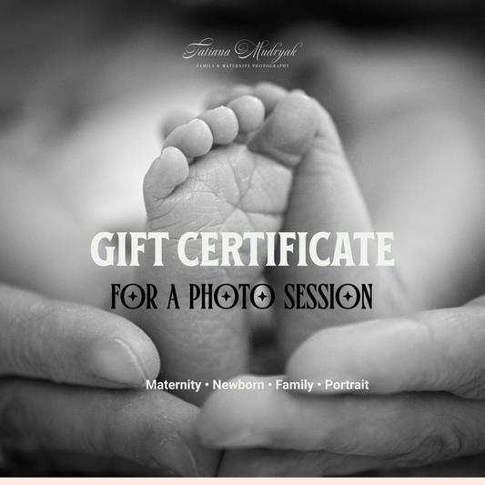 Photoshoot Gift Certificate | Newborn Design | ENG/DE/RUS
